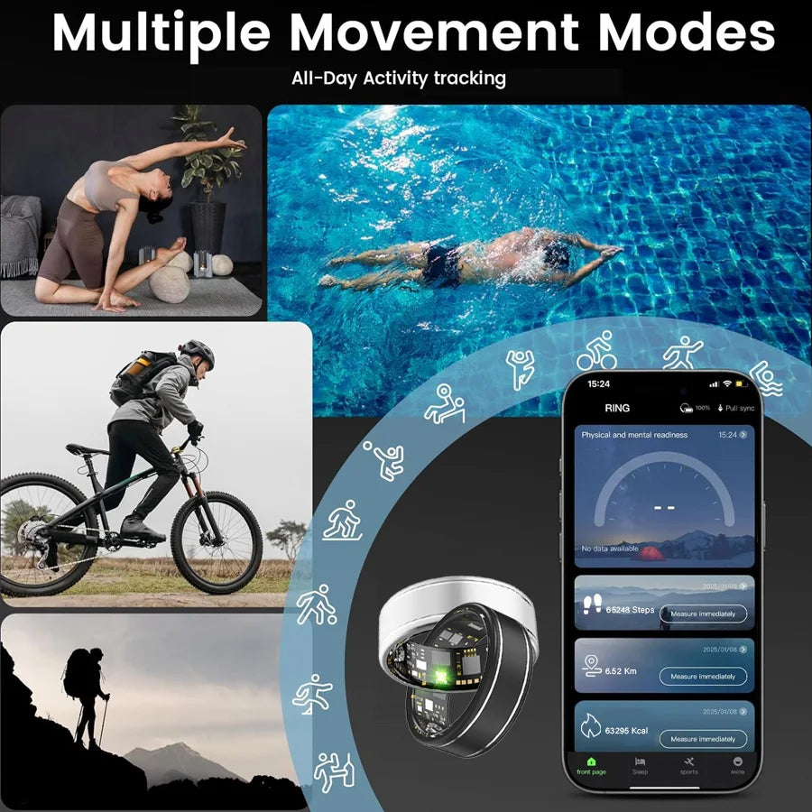 Fitness Tracker Ring for Men & Women