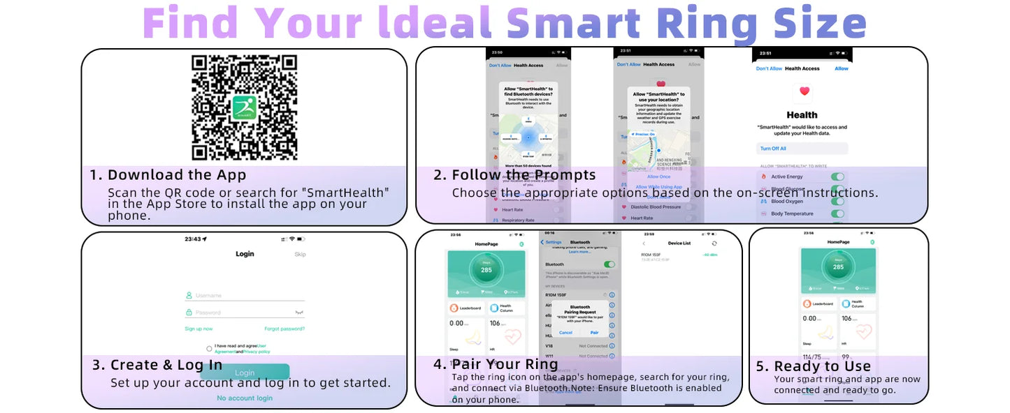 Fitness Tracker Ring for Men & Women